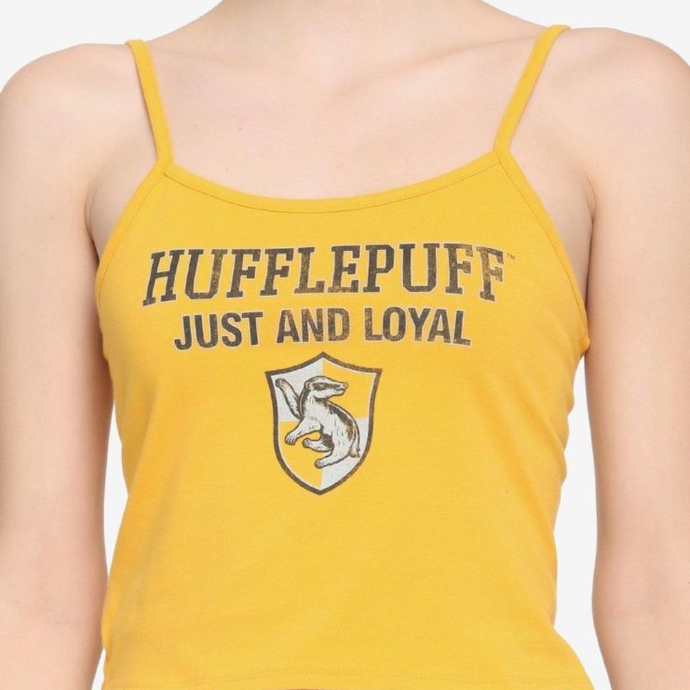ISO Harry Potter Hufflepuff Girls Strappy Crop Tank Top